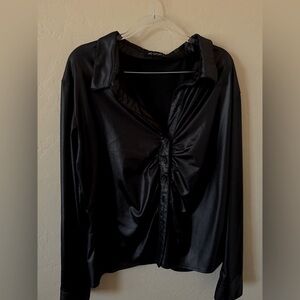 Black scrunch long sleeve going out jacket